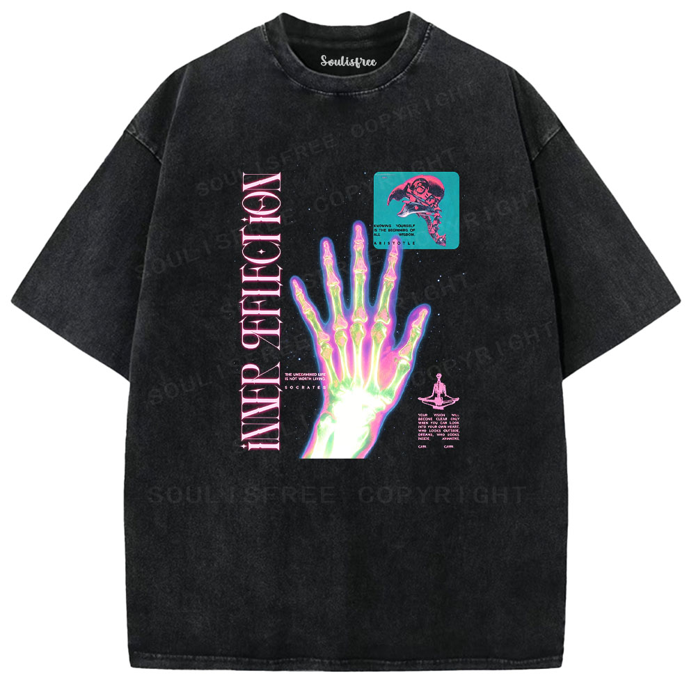 Soulisfree Inner Reflection Skeleton Hand Washed Tee