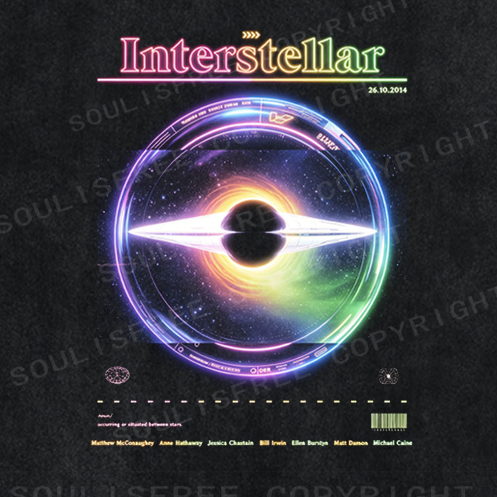 Soulisfree Interstellar Black Hole Washed Tee