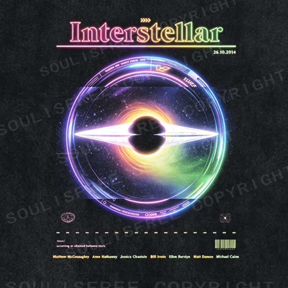 Soulisfree Interstellar Black Hole Washed Tee