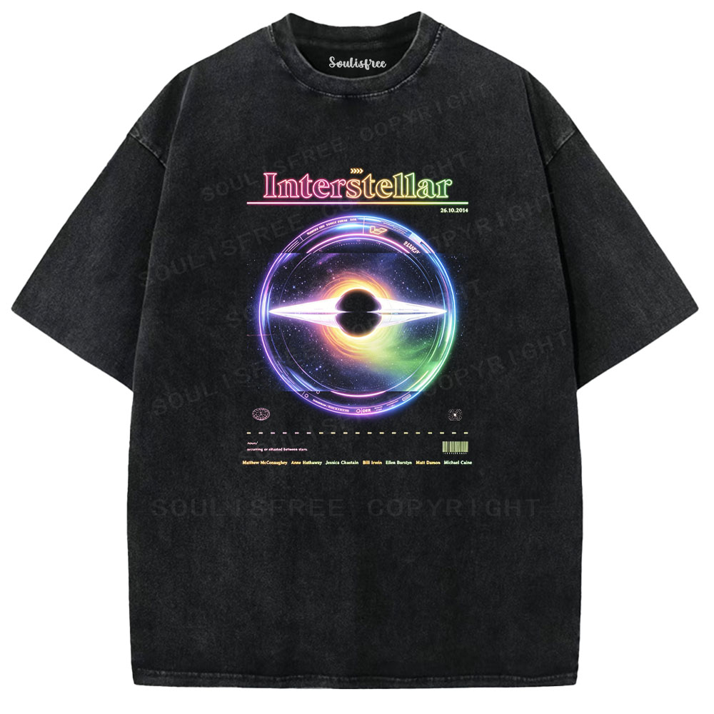 Soulisfree Interstellar Black Hole Washed Tee