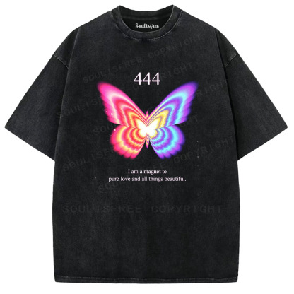 Soulisfree 444 Angel Number Butterfly Washed Tee