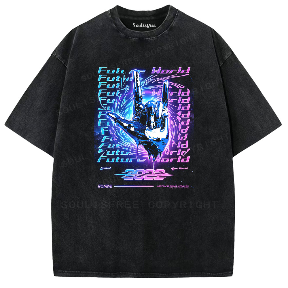 Soulisfree Future World Metal Hand Washed Tee