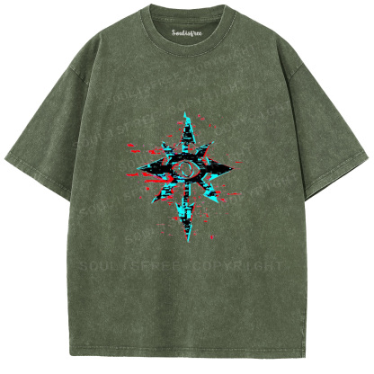 Soulisfree Glitched Eye Compass  Washed Tee