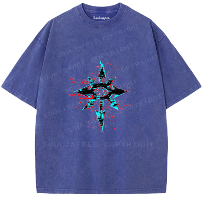 Soulisfree Glitched Eye Compass  Washed Tee