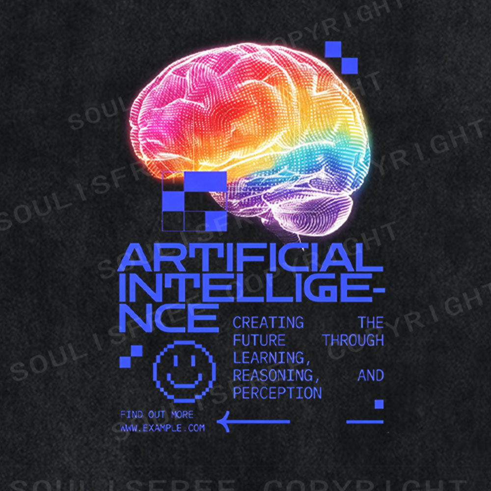 Soulisfree AI Brain Digital Washed Tee