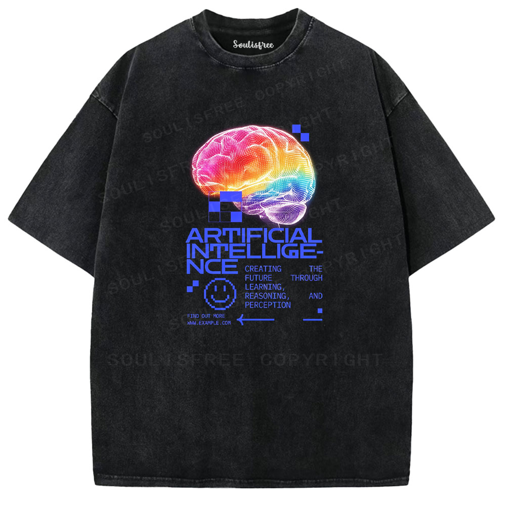 Soulisfree AI Brain Digital Washed Tee