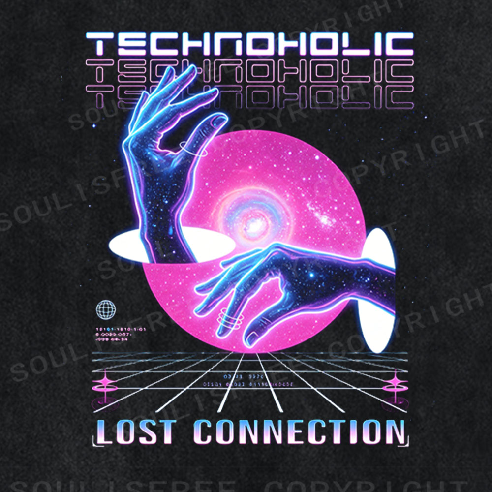 Soulisfree Technoholic Graphic Washed Tee