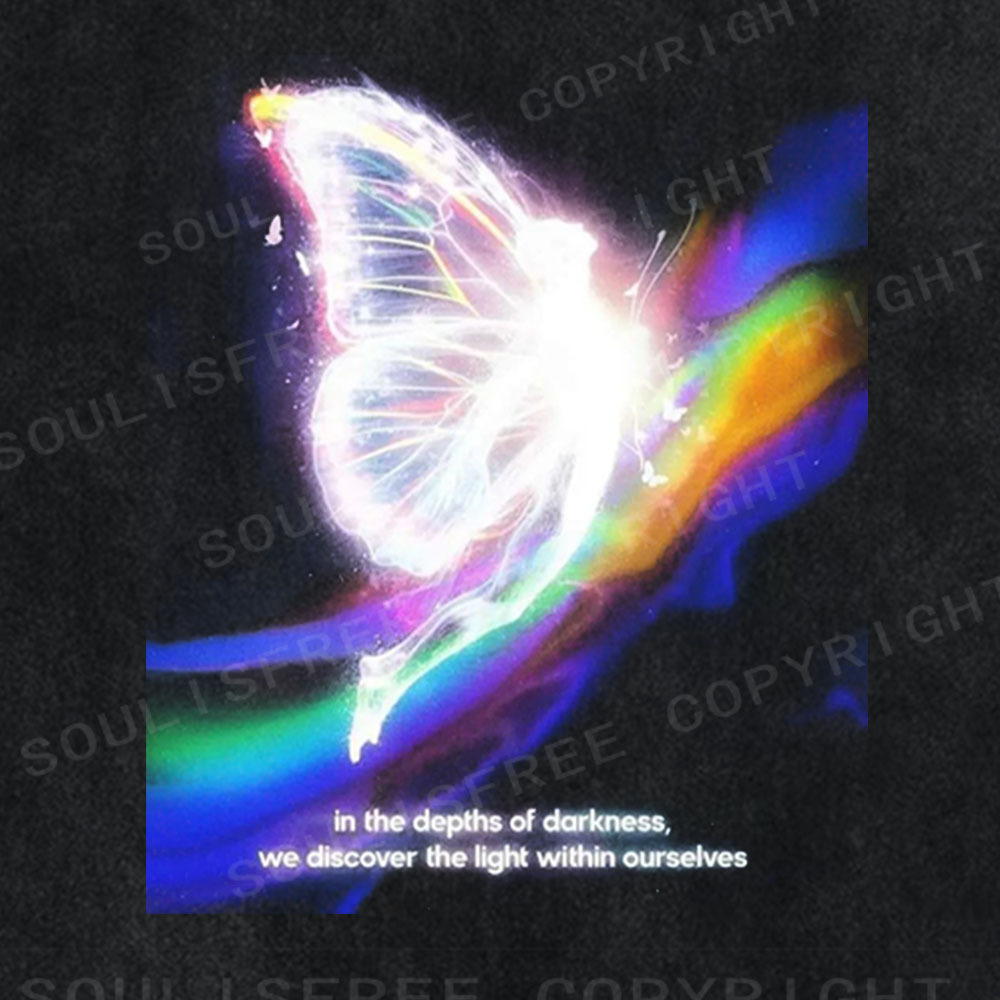 Soulisfree Luminous Butterfly Washed Tee