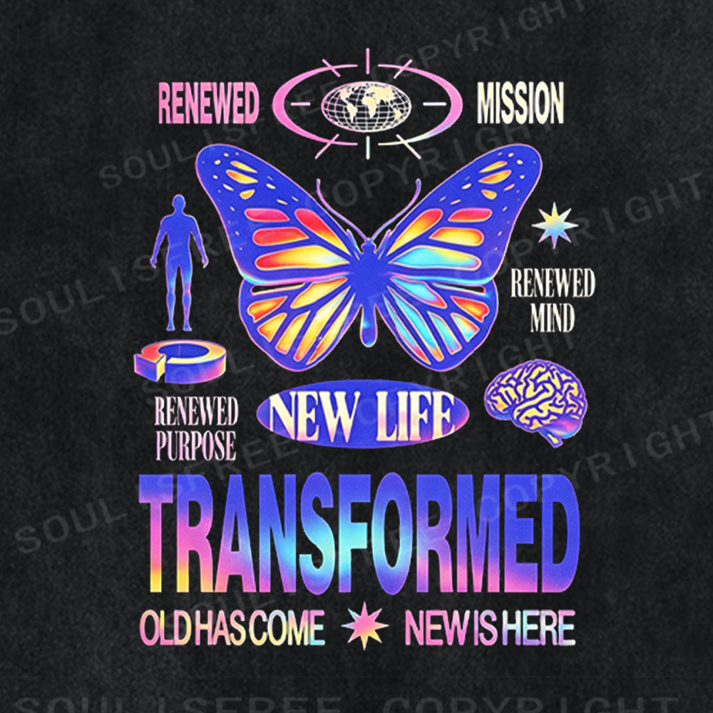 Soulisfree Transformed Butterfly  Washed Tee