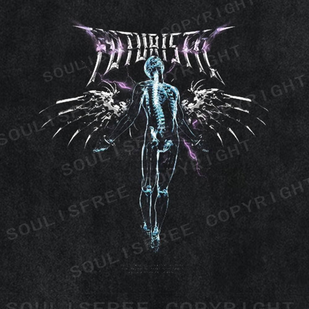 Soulisfree Cyber Angel Graphic Washed Tee