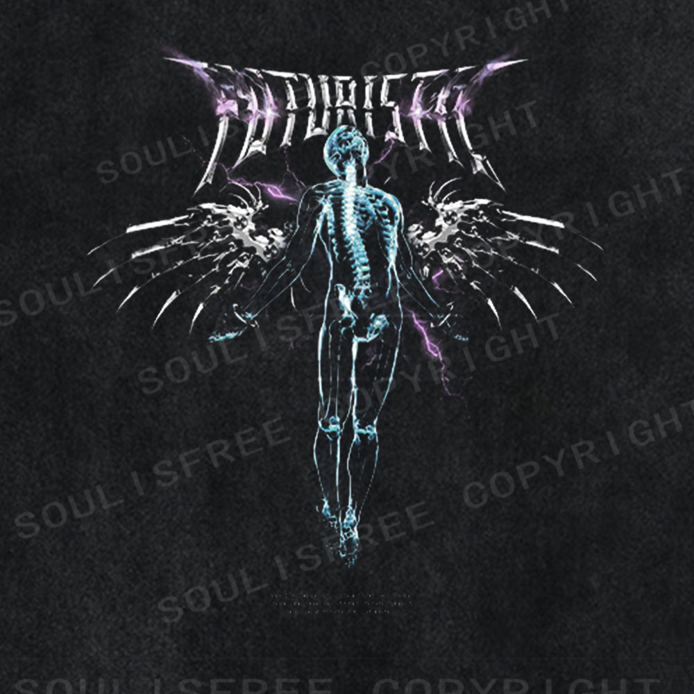 Soulisfree Cyber Angel Graphic Washed Tee