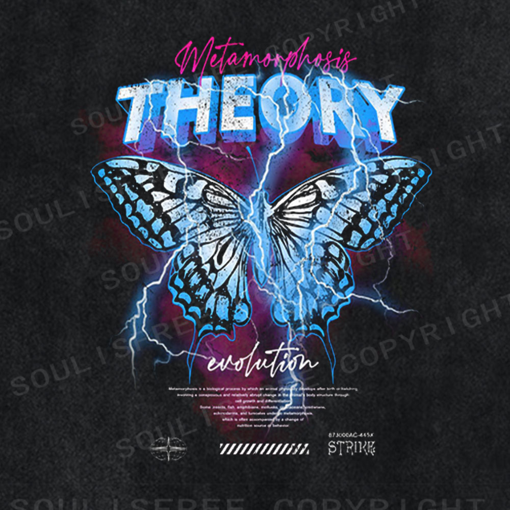 Soulisfree Lightning Butterfly Washed Tee