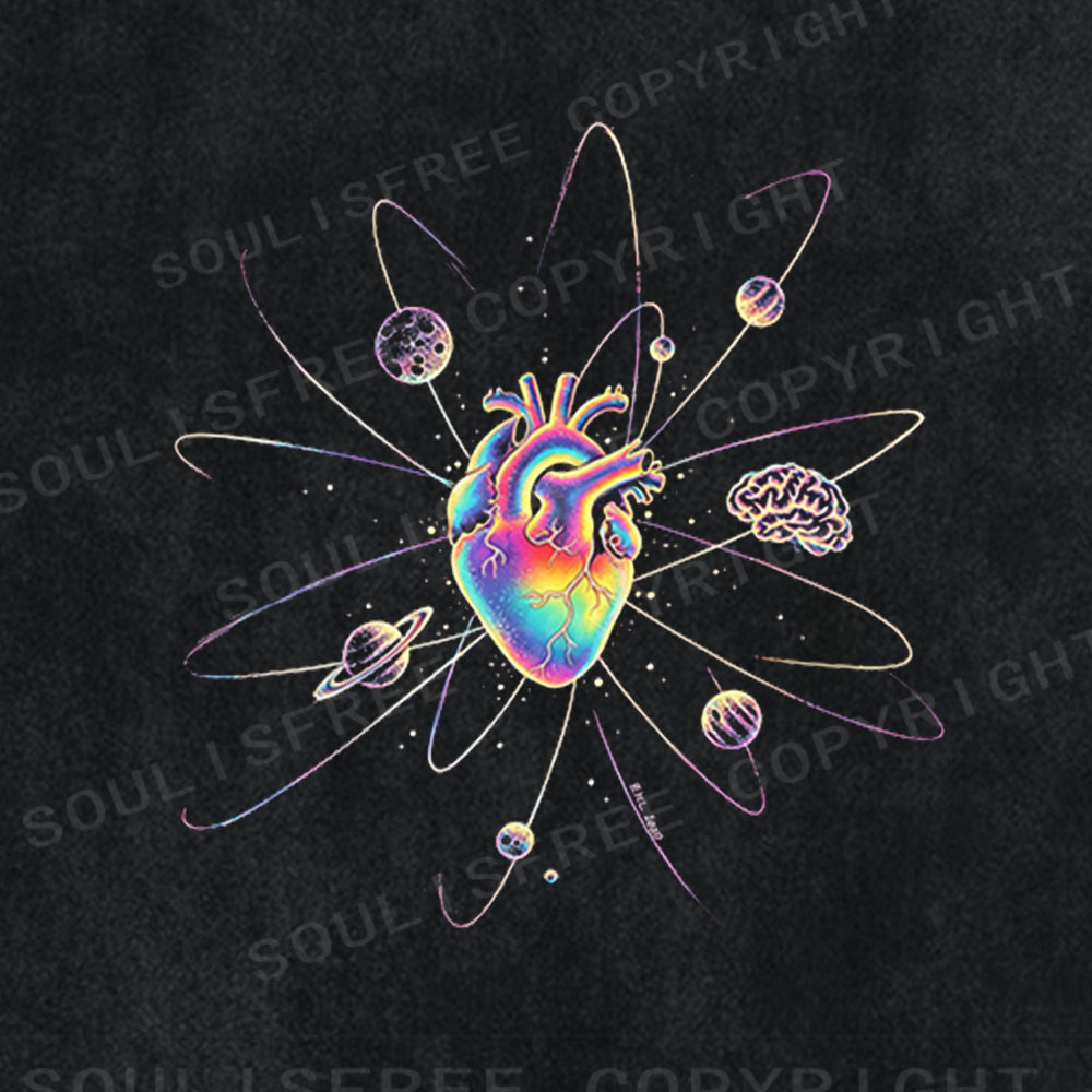 Soulisfree Cosmic Heart & Brain Graphic Washed Tee