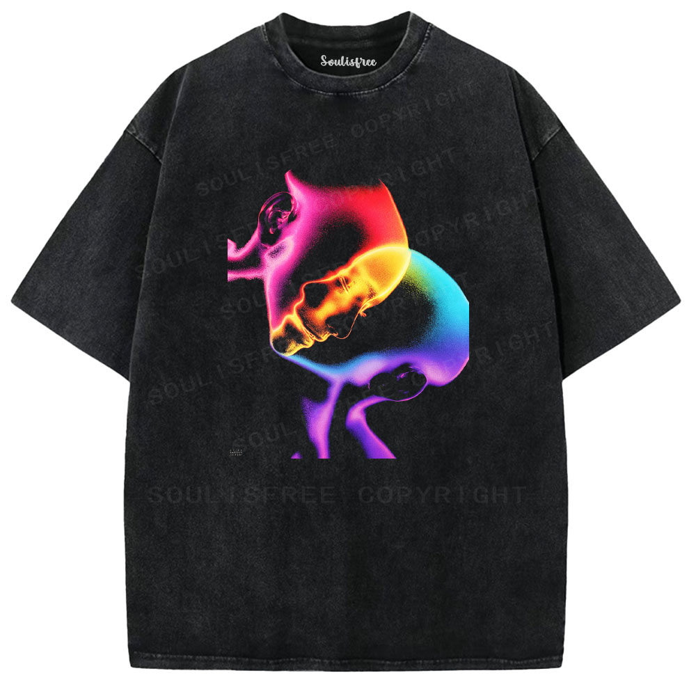 Soulisfree Colorful Head Contour Washed Tee