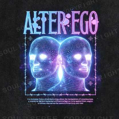 Soulisfree Alter Ego Digital Heads Washed Tee