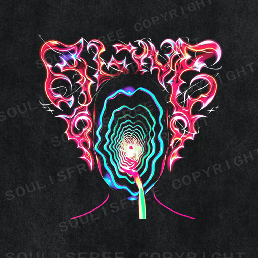 Soulisfree Psychedelic Vortex Mirror Washed Tee