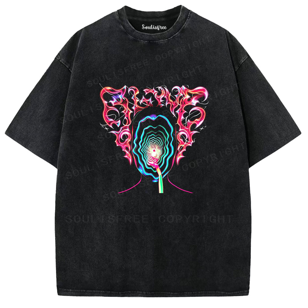 Soulisfree Psychedelic Vortex Mirror Washed Tee