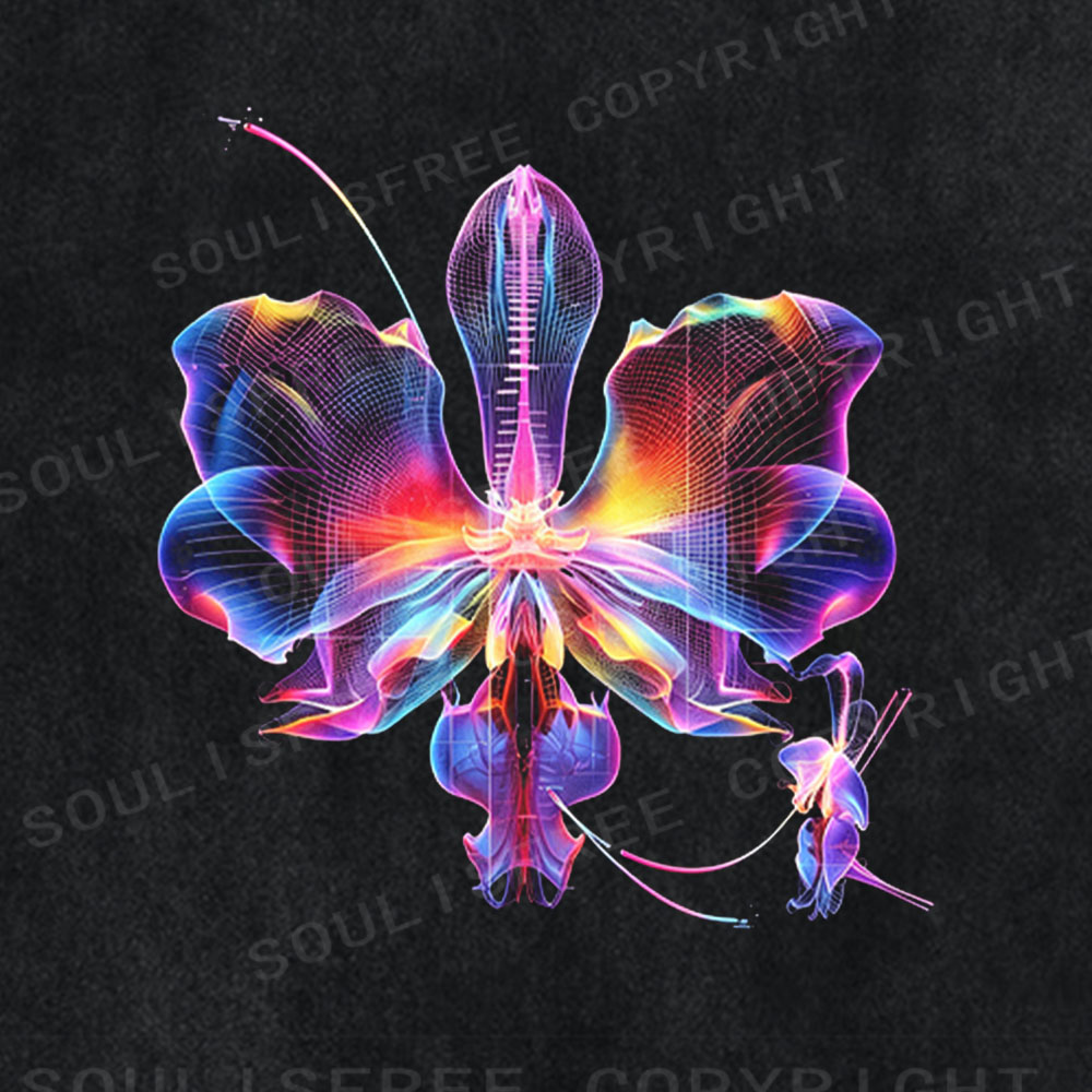 Soulisfree Holographic Flora Washed Tee