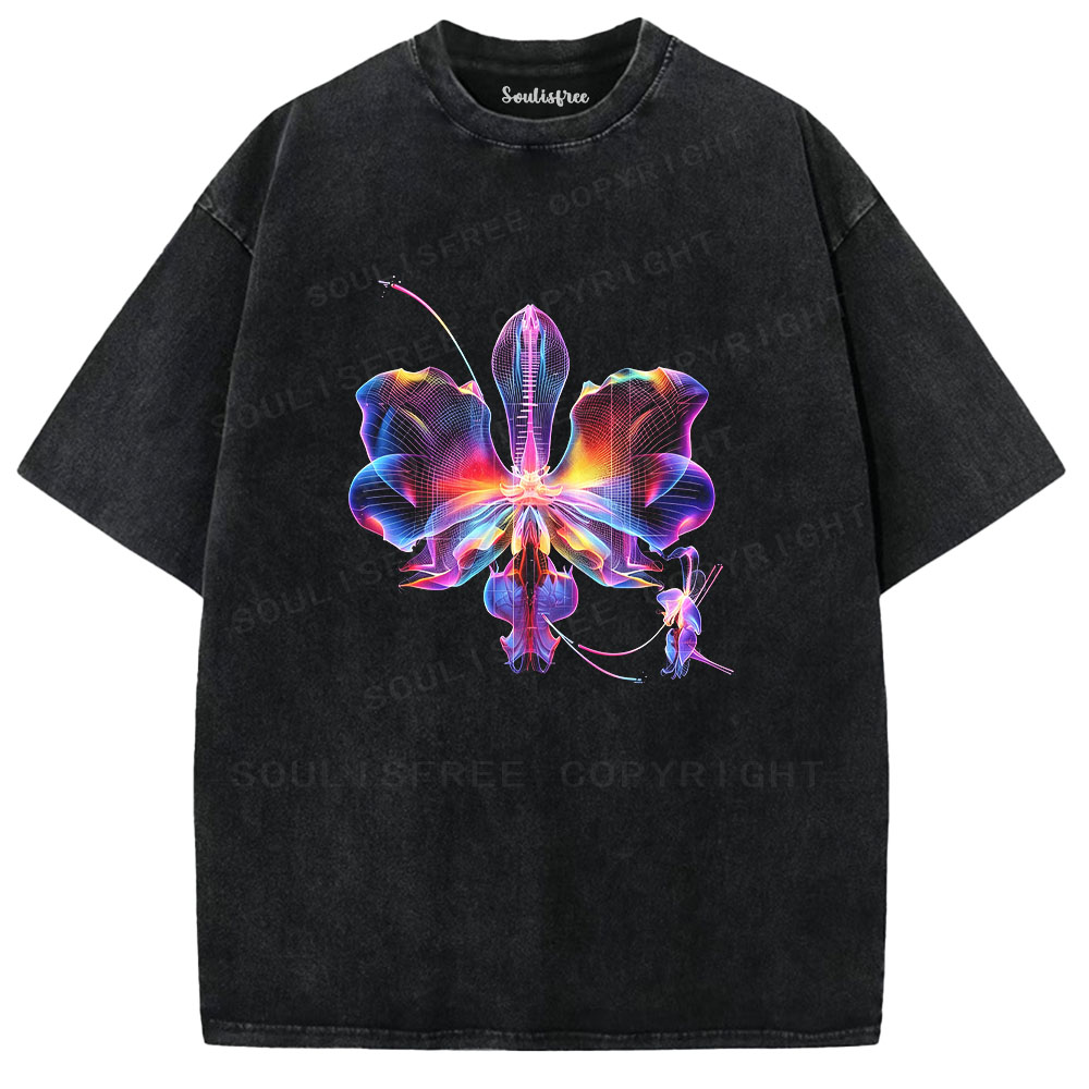Soulisfree Holographic Flora Washed Tee