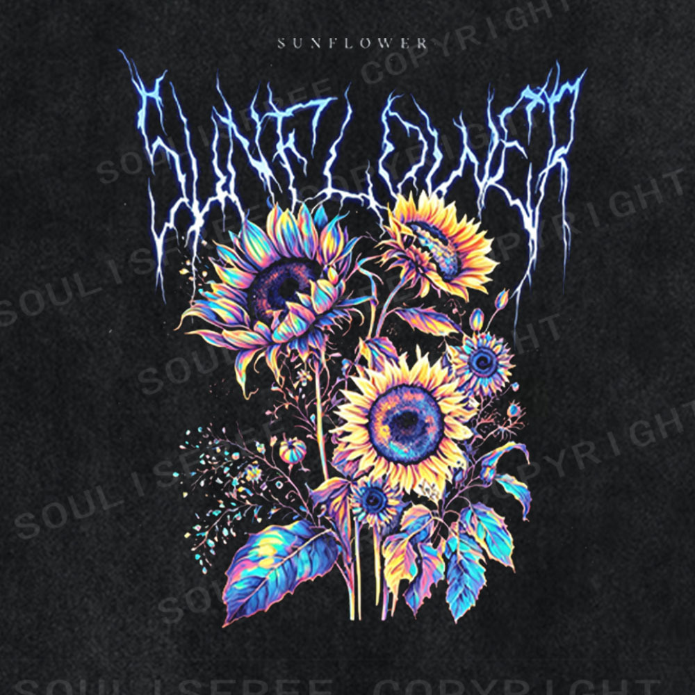 Soulisfree Electric Sunflower Washed Tee