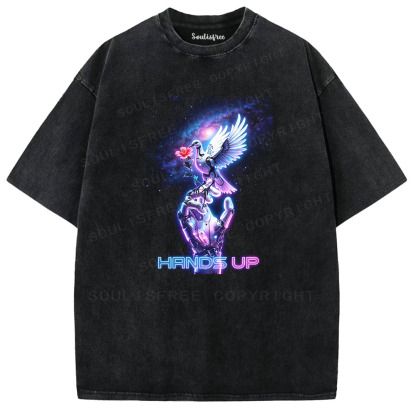 Soulisfree Galaxy Hand & Dove Washed Tee