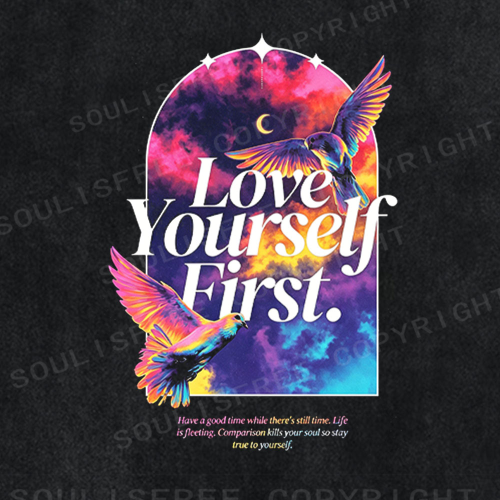 Soulisfree Love Yourself First  Washed Tee