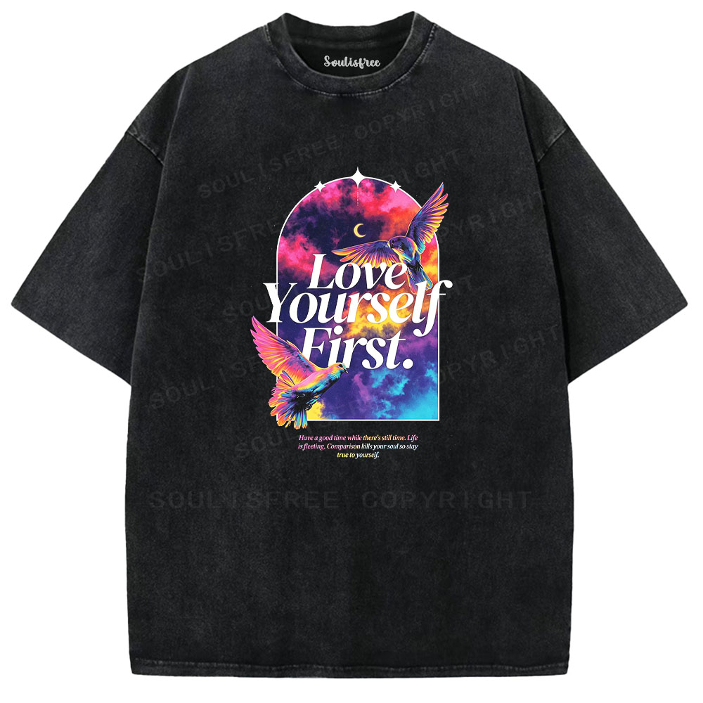 Soulisfree Love Yourself First  Washed Tee