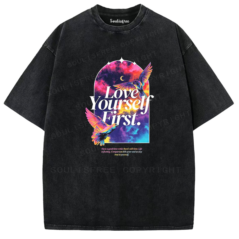 Soulisfree Love Yourself First  Washed Tee