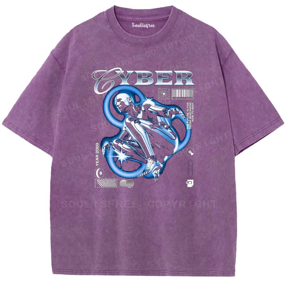 Soulisfree Liquid Metal Aesthetic  Washed Tee