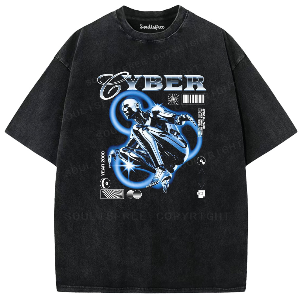 Soulisfree Liquid Metal Aesthetic  Washed Tee