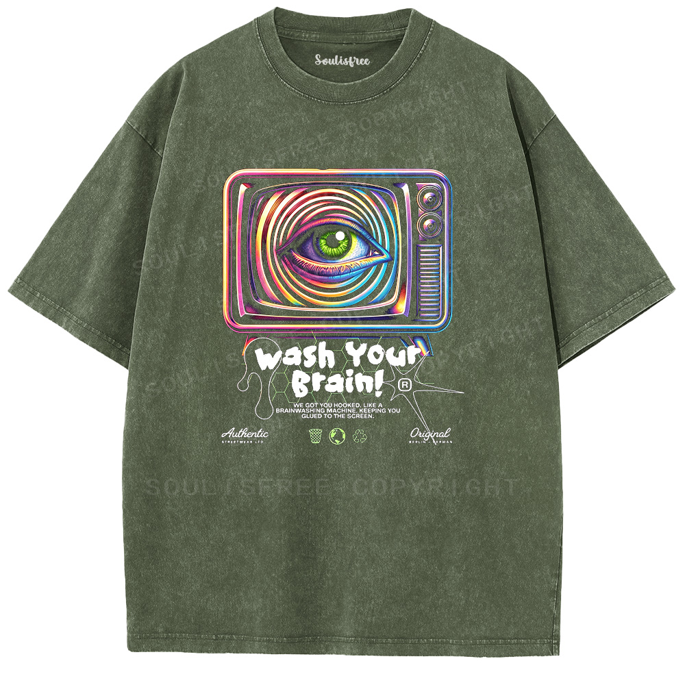 Soulisfree Wash Your Brain  Washed Tee