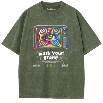 Soulisfree Wash Your Brain  Washed Tee