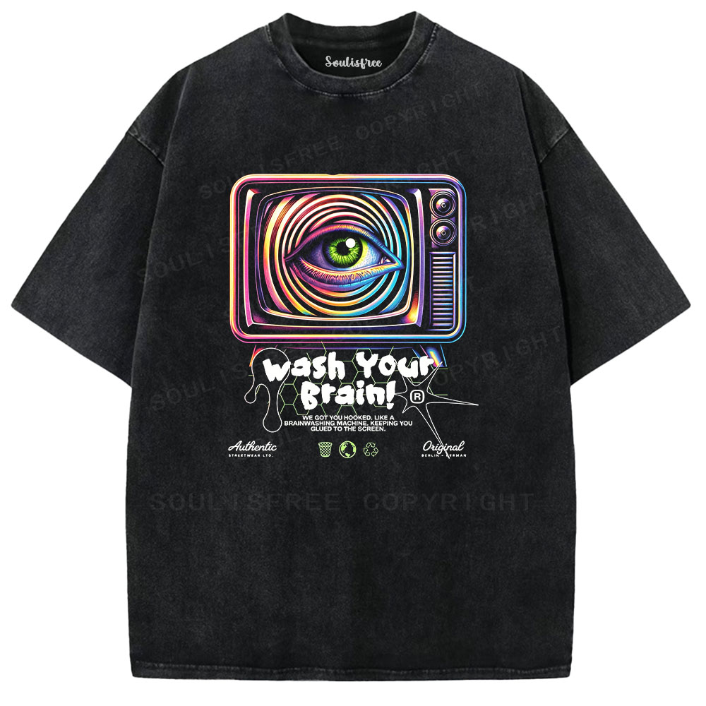 Soulisfree Wash Your Brain  Washed Tee