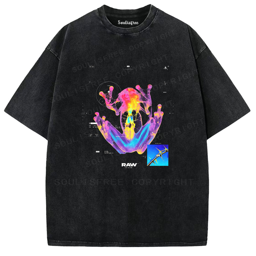 Soulisfree Digital Life Aesthetic Washed Tee