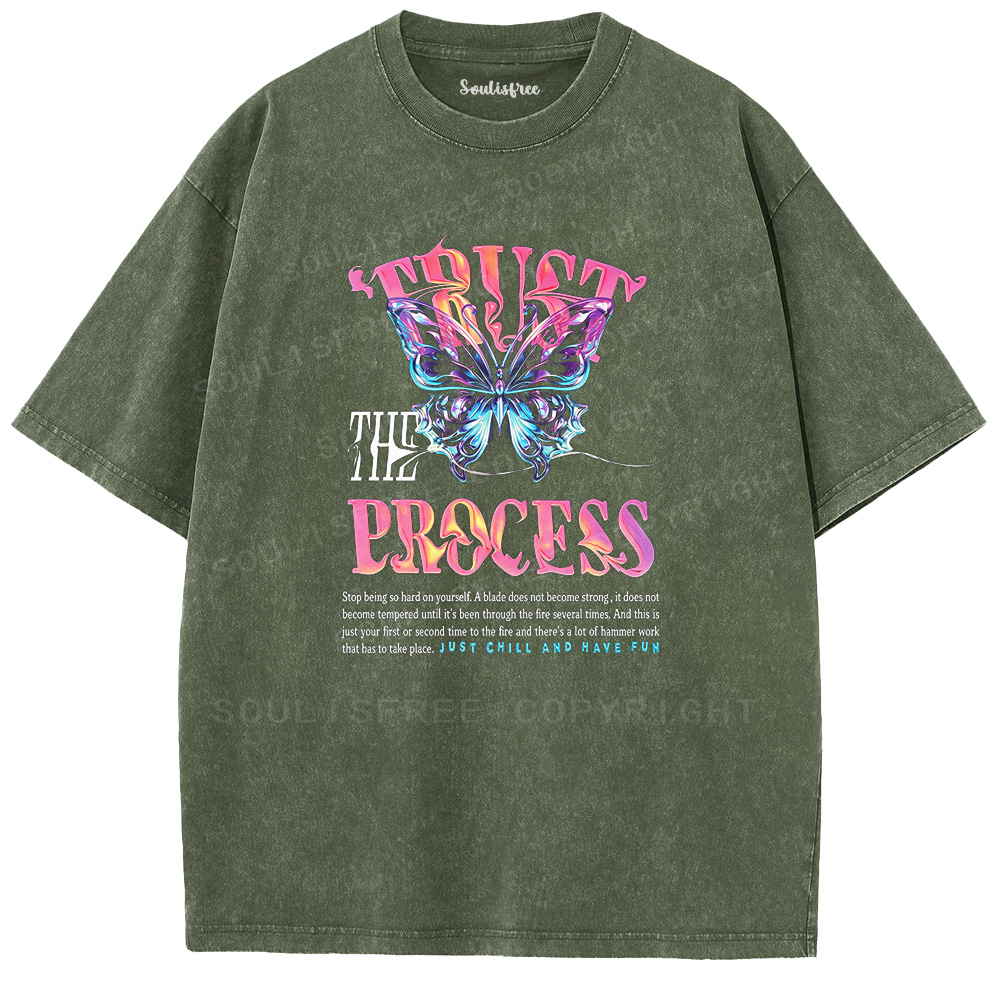 Soulisfree Trust The Process  Washed Tee