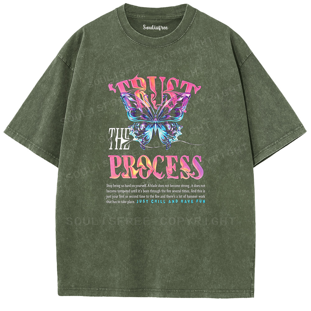 Soulisfree Trust The Process  Washed Tee
