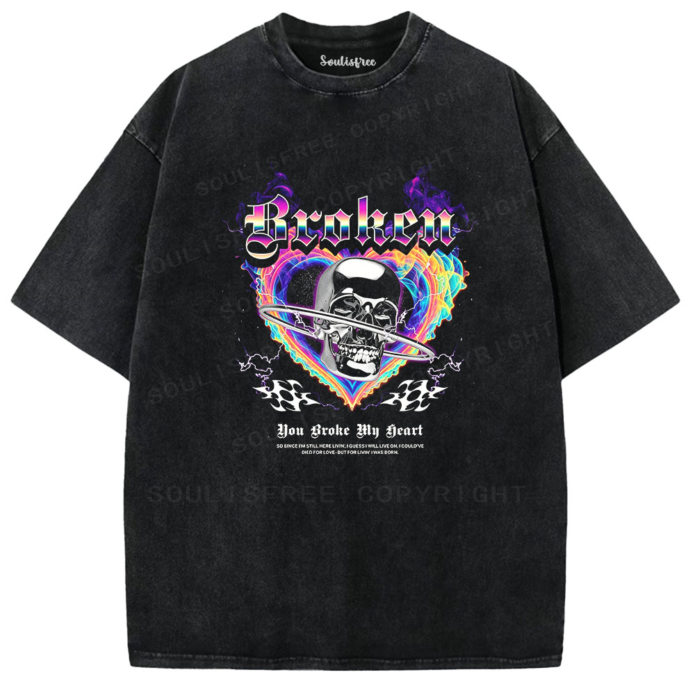 Soulisfree Skull & Flames AestheticWashed Tee