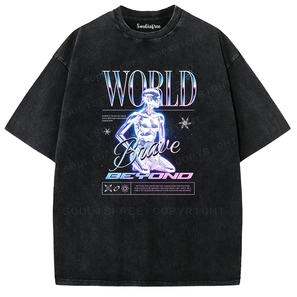 Soulisfree World Brave Beyond Washed Tee