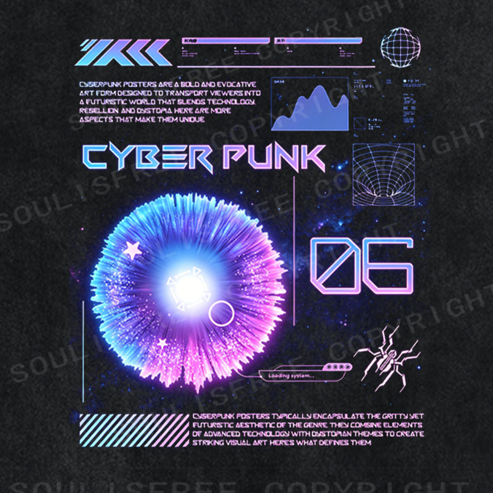 Soulisfree Cyber Punk System Washed Tee