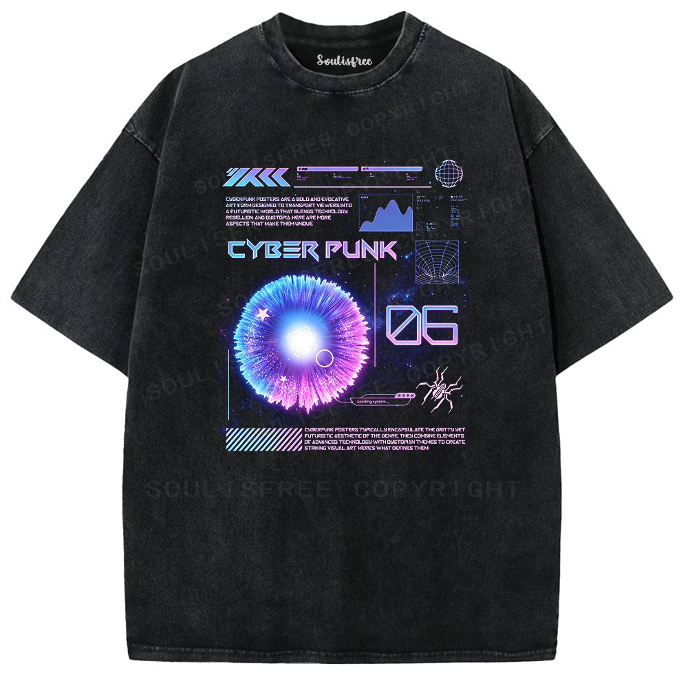 Soulisfree Cyber Punk System Washed Tee
