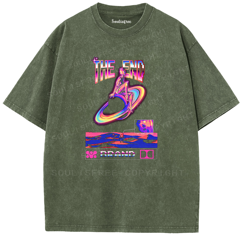 Soulisfree Retro Futurism Graphic  Washed Tee