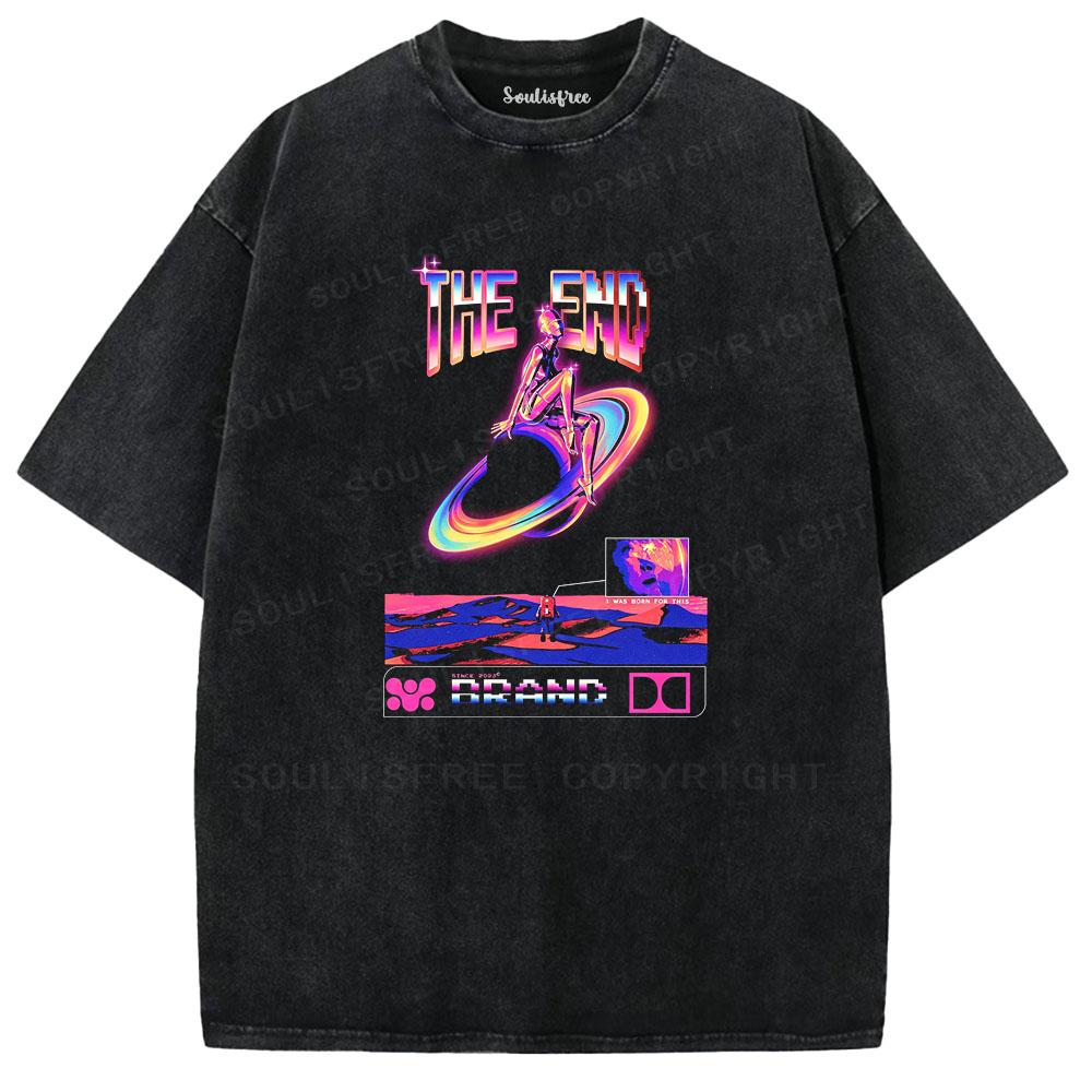 Soulisfree Retro Futurism Graphic  Washed Tee