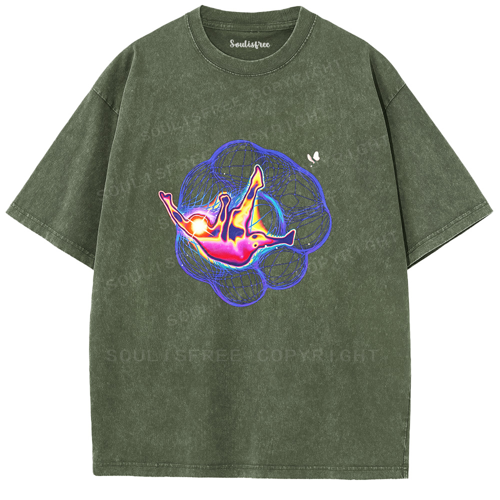 Soulisfree Cosmic Drift Graphic Washed Tee