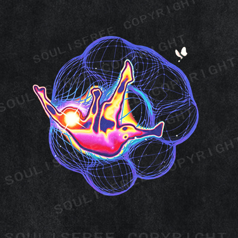 Soulisfree Cosmic Drift Graphic Washed Tee