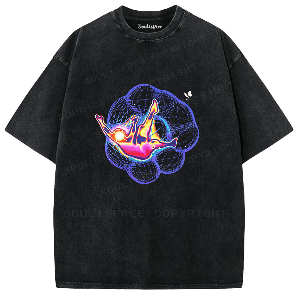 Soulisfree Cosmic Drift Graphic Washed Tee