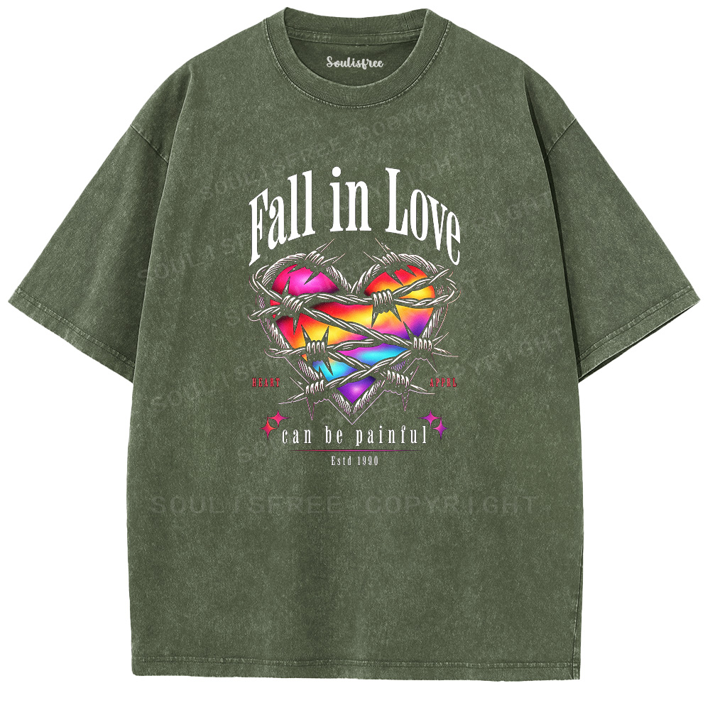 Soulisfree Heart in Barbed Wire Washed Tee