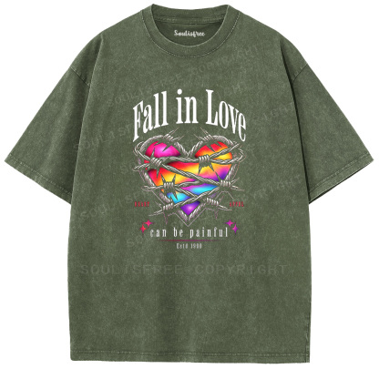 Soulisfree Heart in Barbed Wire Washed Tee