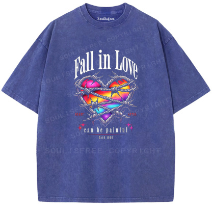 Soulisfree Heart in Barbed Wire Washed Tee