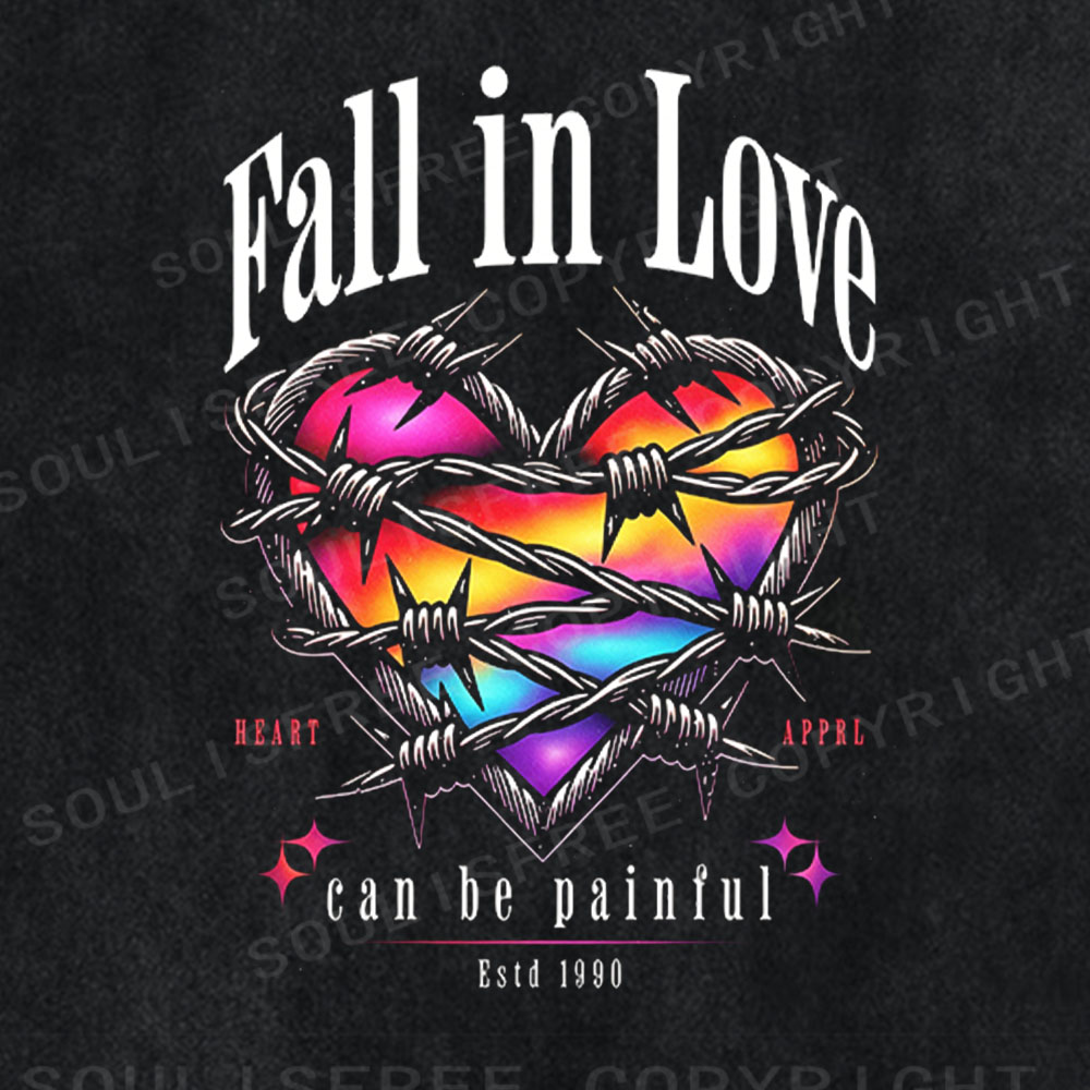 Soulisfree Heart in Barbed Wire Washed Tee