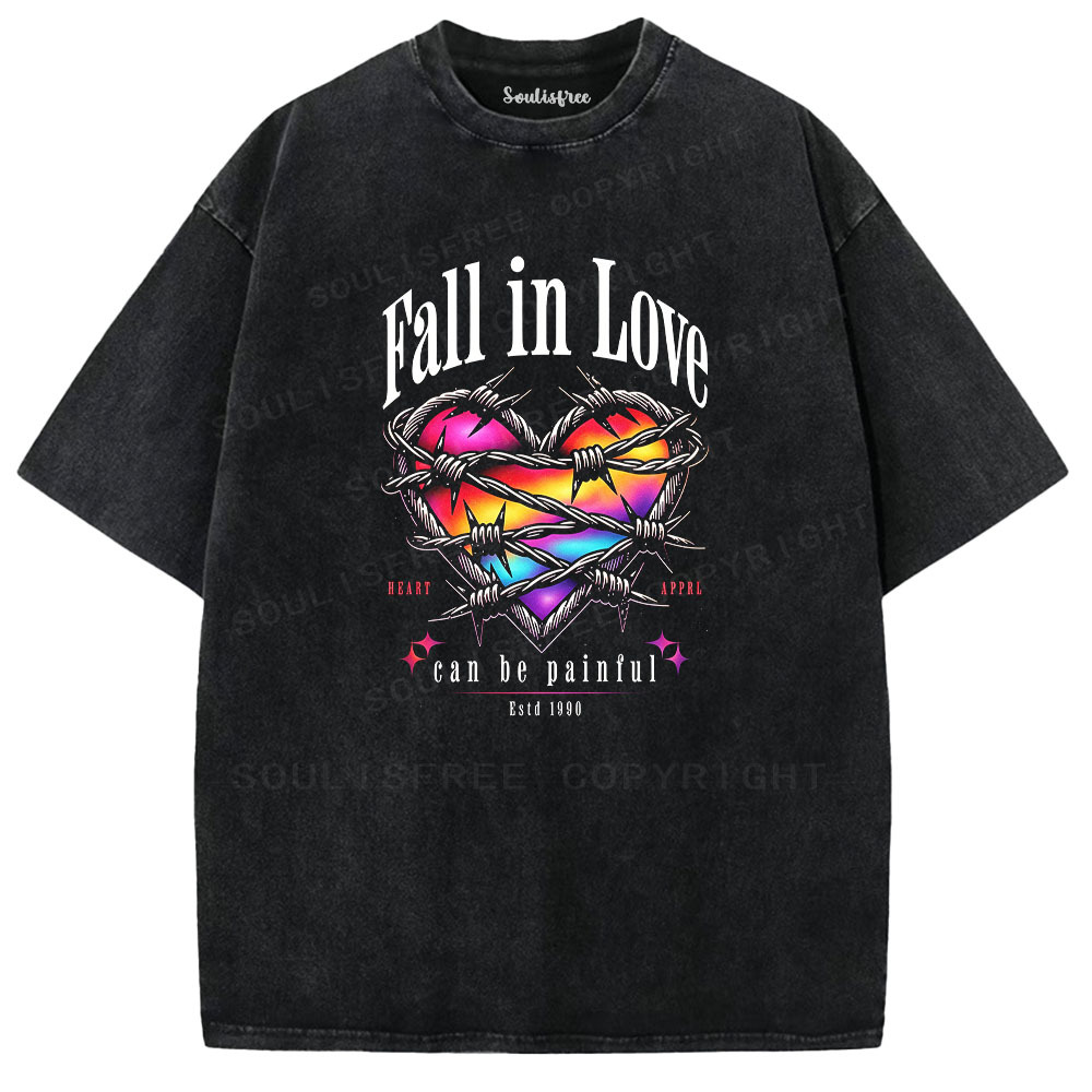 Soulisfree Heart in Barbed Wire Washed Tee